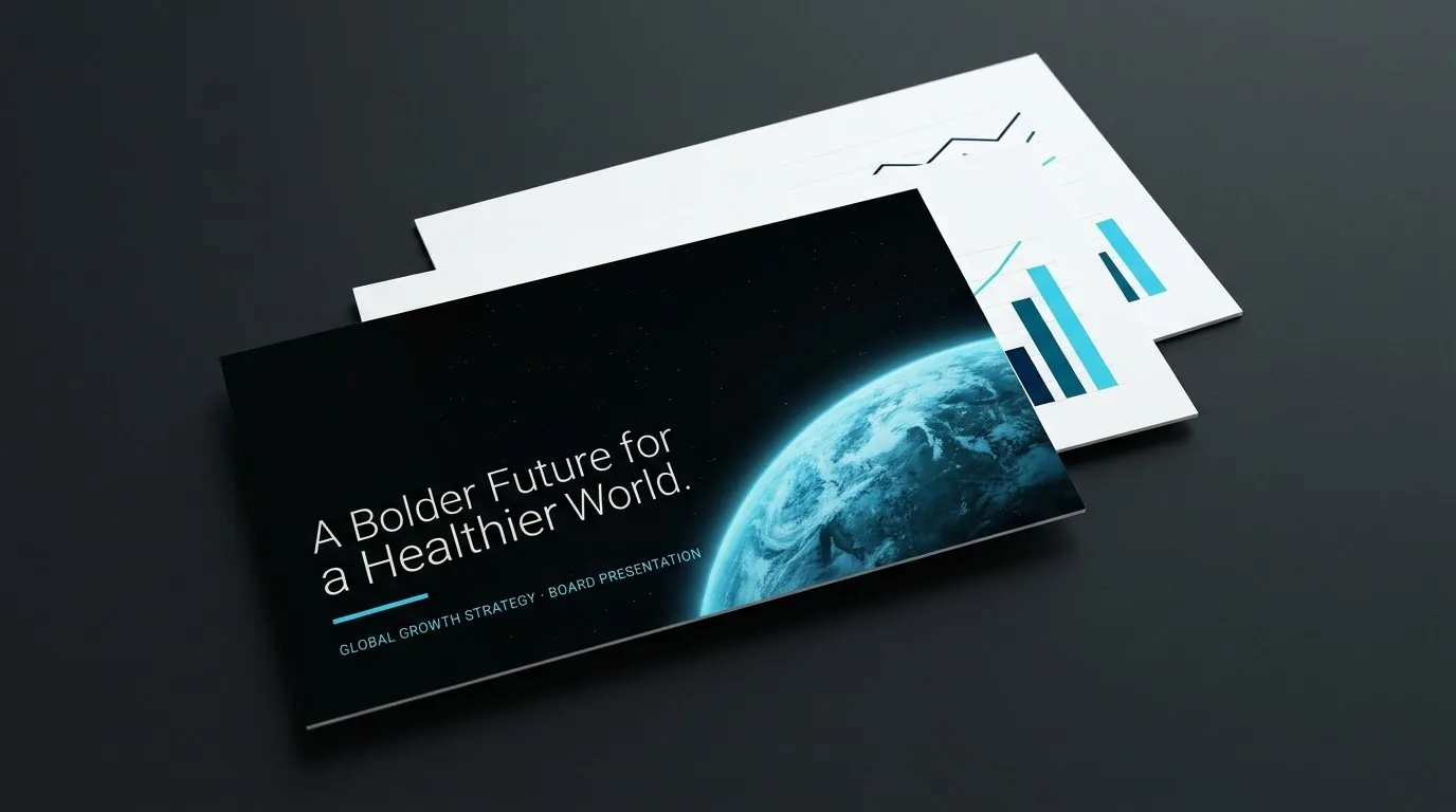 Global Growth Strategy, Board Presentation deck: A Bolder Future for a Healthier World.